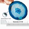 Natural Agate Coaster for Drinks Geode Stone Coasters Teal Irregular 4Pcs Dyed Agate Sliced Cup Mat 3-4'' DIY Decorative Paintings Ornaments Housewarming Gift