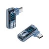 Danfetsoy Right Angle Type C Male to Female Lightning Adapter, 35W Type C to Lightning Adapter with Digital Display Suitable for Laptop, Tablets, Phones, MacBook, etc. (Blue, 2-Pack)
