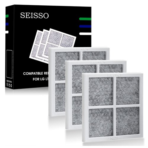 SEISSO LT120F Fresh Refrigerator Air Filter Replacement for LG, Compatible with Kenmore - Freshen up Refrigerator Air, Absorb Odors - 3 Packs