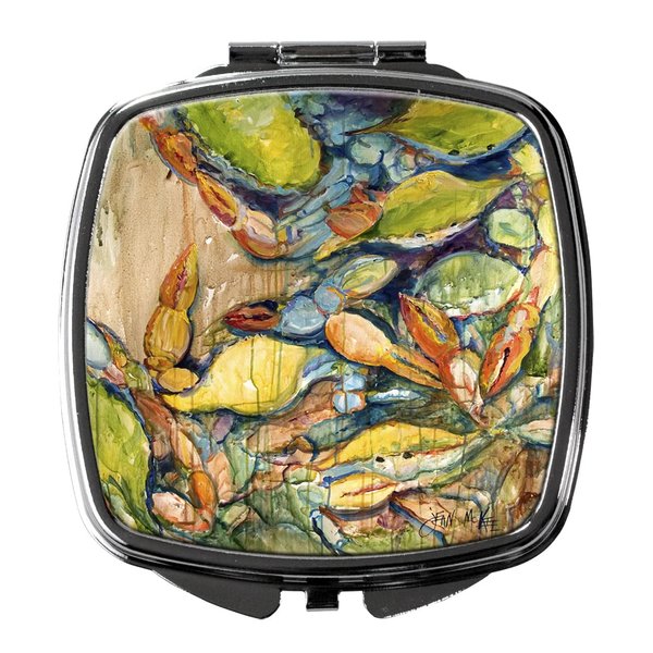 Caroline's Treasures JMK1248SCM Jubilee Crabs Compact Mirror Decorative Travel Makeup Mirror for Women Girls Gifts Pocket Makeup Mirror Folding Handheld