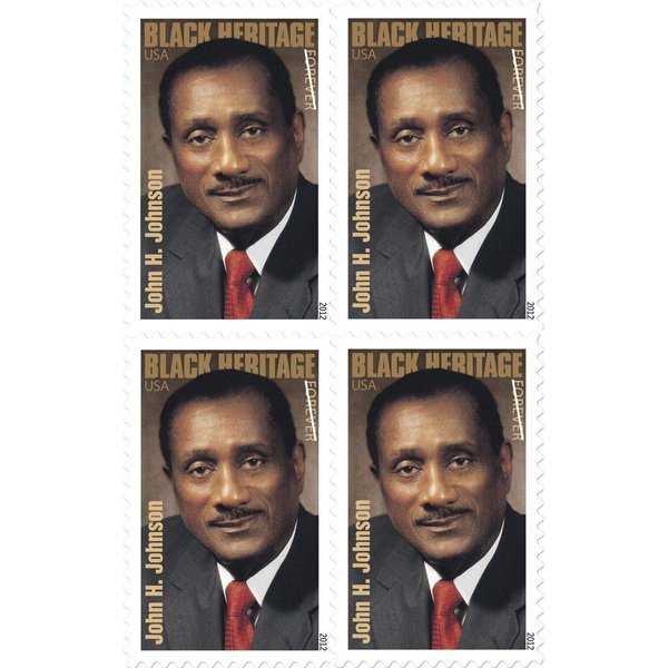 John H. Johnson Block of Four Forever Stamps Scott 4624