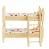 Birostiana Miniature Dollhouse Accessories Miniatures Furniture Wood Bunk Bed Mini Toys DIY Decor Ornament fo Dollhouse Bedroom Party Kit