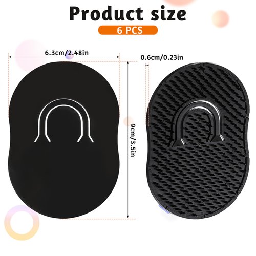 6 PCS Pocket Palm Combs for Men Black Shampoo Comb Hair Brush Scalp Massager Brush Comb Mini Finger Brush Scalp Comb for Home Travel Use