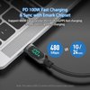 SOOPII 100W 10ft USB C to USB C Cable Fast Charge, Nylon Braided Cable with LED Display for lPhone 15/15 Pro/15 Plus/15 Pro Max,lPad Air,MacBook Pro,Galaxy S24/S23, Pixel, LG (Black)