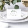 Bliss Collections Greenery Place Cards for Wedding or Party, Seating Place Cards for Tables, Scored for Easy Folding, 50 Pack, 2 x 3.5 Inches