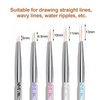 BlingKingdom 5pcs Thin Nail Art Liner Brushes French Tip Brush Manicure Drill Drawing Nail Brush Pen Double Ended Dotting Tools Set Nail Dotting Pull Line Painting Drawing Pen For DIY Nail Art Designs