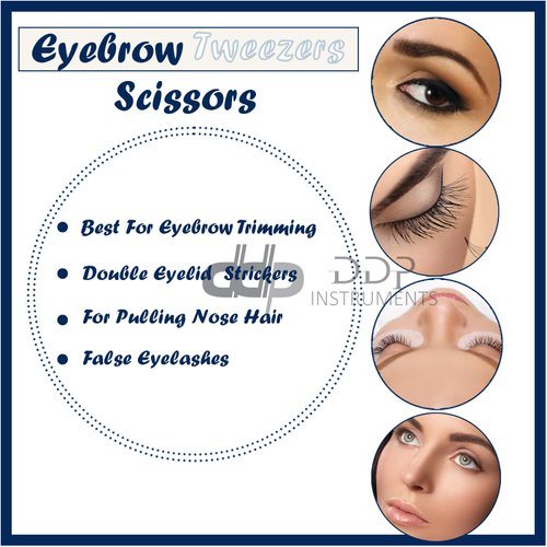 DDP Professional Stainless Steel Scissors Shaped Slant Tip Tweezer Clip 'Eyebrow