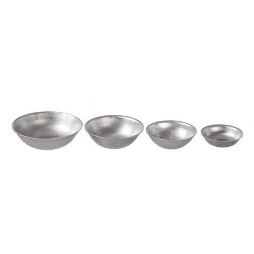 Melody Jane Dollhouse 4 Silver Mixing Bowls Miniature Kitchen Baking Cooking Accessory
