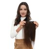 Yamel Remy Clip in Hair Extensions Real Human Hair Natural Hair Extensions Medium Brown 2Pcs 6Clips 14Inch 40g