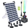 Lewisia 5W Solar Fountain Pump Battery Backup with LED Light for Patio Pool Koi Pond Bird Bath Garden Decoration Submersible Solar Powered Water Pump Kit