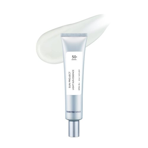 THANKYOU FARMER Sun Project Light Sun Essence 1.40 Fl Oz (40ml)- Travel Size Sunscreen, Face Sunscreen for Sensitive Skin, Korean Sunscreen for Face