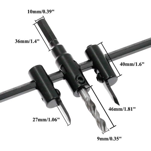 Luomorgo 1 3/16" to 7 7/8" Adjustable Hole Saw Circle Cutter Drill Bit Tool Saw Round Cutting for Drywall Wood