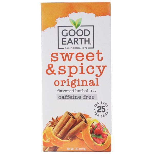 Good Earth Sweet & Spicy Flavored 25 Tea Bags 4 Pack Herbal Teas