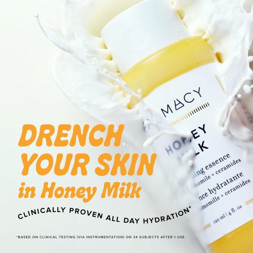 Farmacy Honey Milk Hydrating Essence with Ceramides - Face Primer Replenishes Moisture Barrier, Smooths Wrinkles & Boosts Elasticity
