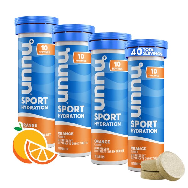 Nuun Sport: Electrolyte Drink Tablets, Orange, 10 Count (Pack of 4)