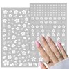 8Sheets Flower Nail Stickers,White Cherry Blossoms Nail Decals Self-Adhesive Leaves Flowers Nail Design with Design Spring Summer Floral Nail Art Stickers for Women Girls DIY Nail Art Decorations