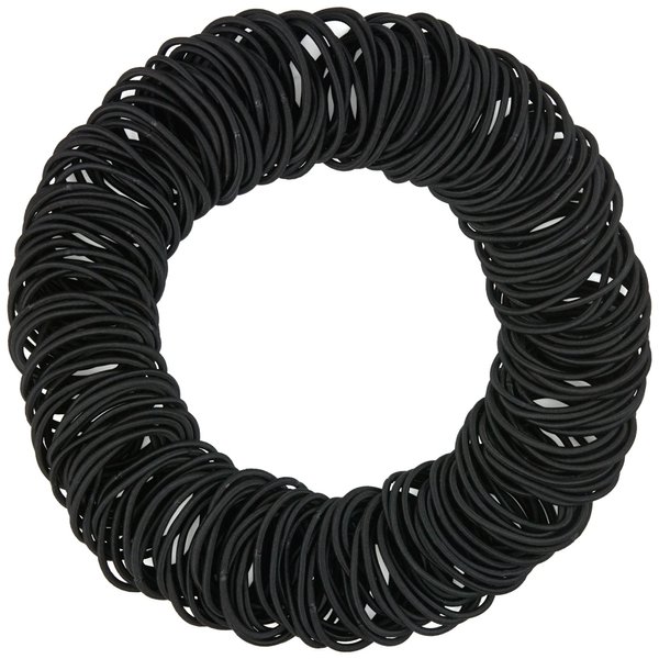 Expressions 216-Piece Hair Ties, 4mm Hair Elastics Classic Black Value Pack, No Metal Hair Bands for Women, Durable Ponytail Holders For Thick Hair, Curly Hair and All Hair Types