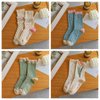 MarJunSep Women's Cute Vintage Floral Patterned Cotton Crew Socks Teen Girls Pretty Fancy Ruffle Tulip Socks