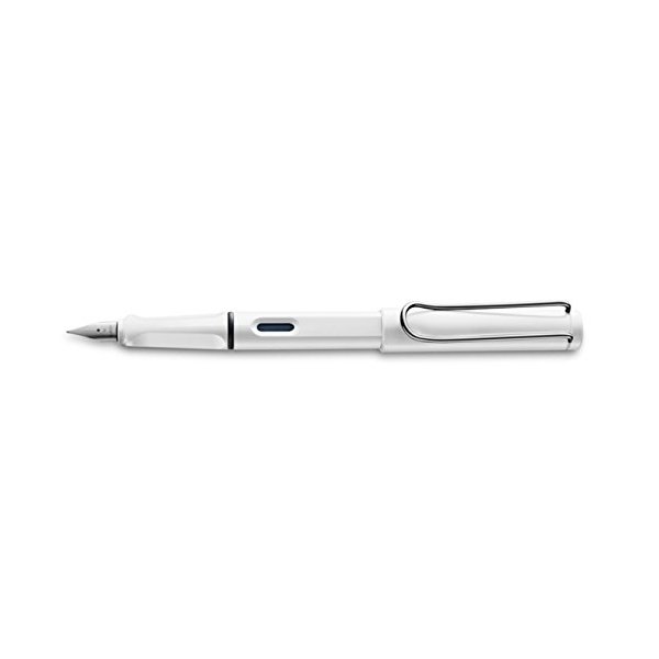 Lamy Safari Fountain Pen (19F) White + 5 Black Ink Cartridges