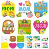 Oudain 24 Pcs Mother's Day Banner Craft Kit DIY Mother's Day Craft for Kids Mother's Day Projects for Kids Home School Classroom Fun Activities DIY Mother's Day Gift Craft for Kids (Colorful Styles)