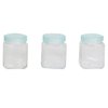 Everything Mary 6 oz Clear Plastic Jars with Lids - 3 Pack Durable BPA-Free Reusable Containers - Perfect for Craft Supplies, Beads, Spices, Hardware - Stackable Organizer for Crafters