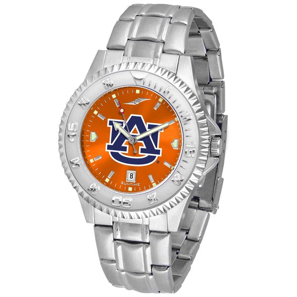 SunTime Men's Collegiate Competitor 40mm Watch - Auburn Tigers with 20mm Stainless Steel Band - Anochrome