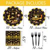 92 Pcs Construction 1st Birthday Party Supplies Dump Truck Theme One Tableware Includes Hanging Swirl, Ballons, Plates, Table Cloth for Boys Im Digging Being 1 Birthday Party Decorations Favors