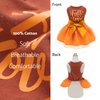 Fitwarm Thanksgiving Fall in Love Dog Dress, Sparkly Dog Clothes for Small Dogs Girl, Holiday Pet Tutu Dress, Cat Outfit, Brown, Orange, Medium