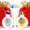 Holy Water Pope Francis Vial ✞ Pope Blessed Portable Bottle ✞ The Only Authentic Certified Holy Water Font Online ✞ Vatican Direct Baptism Wedding Christian Catholic God Jesus Religious (Silver)