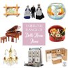 Town Square Miniatures Dolls House Miniature Furniture Small Shelf Unit & D Green Bathroom Accessories