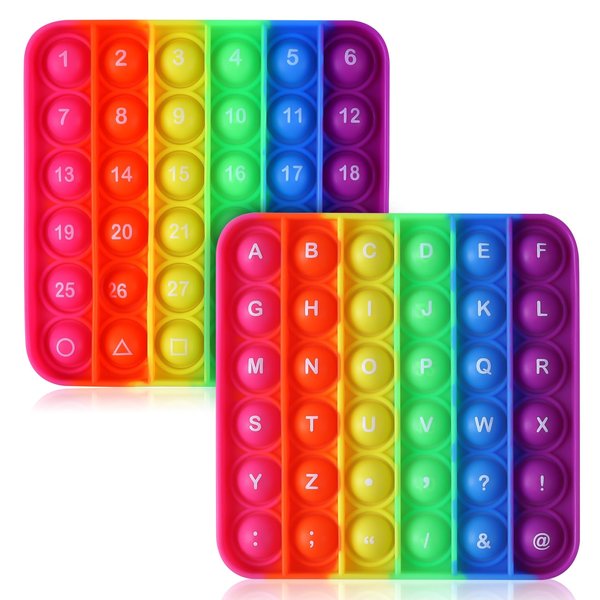 EK-Memory-fish Letters P00p Fidget Toys,ABC Learning and Educational Toys,Poppers Fidget Toys,Stress Relief,Autism Sensory Toys [26 Letters on One Side | Numbers 1-30 on The Other Side] (1 Pack)