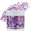 Paminify 4th of July Glitter Gel,USA Flag Pride Face Glitter,Presidents'Day Independence Day Sparkle Glitter Face Paint,Festival Sparkling Body Glitter for Women,Celebrations Holographic Chunky Makeup