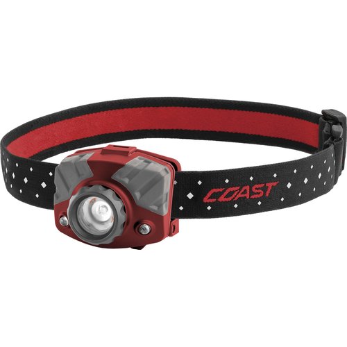 Coast FL75R Rechargeable 530 Lumen Dual Color Focusing LED Headlamp, Red