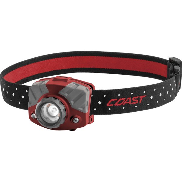 Coast FL75R Rechargeable 530 Lumen Dual Color Focusing LED Headlamp, Red