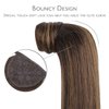 WENNALIFE Ponytail Hair Extension, 18 Inch 80g Dark Brown Mixed Chestnut Brown Ponytail Extension Human Hair Clip in Wrap Around Remy Human Hair Extension Hairpieces
