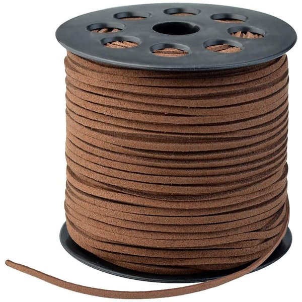 3mm x100 Yards Coffee Suede Cord Suede Lace Faux Leather Cord with Roll Spool for Bracelet Necklace Beading DIY Handmade Crafts