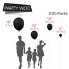 PartyWoo Black Balloons, 140 pcs Matte Black Balloons Different Sizes Pack of 18 Inch 12 Inch 10 Inch 5 Inch Black Balloons for Balloon Garland Balloon Arch as Birthday Party Decorations, Black-Y18