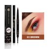AMAKO Automatic Twin Eyebrow Pencil Waterproof Smudge-proof Triangle Eyebrow Pencil Duo with Brush (Pack of 1, 03#Brown)