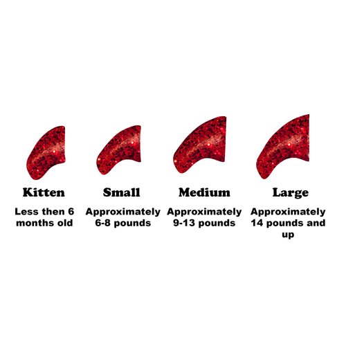 Purrdy Paws 100 Pack Soft Nail Caps for Cat Claws Ruby RED Glitter Small