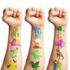100 PCS Three Rex 3 Rex Temporary Tattoos Themed 3rd Birthday Party Decorations Favors Supplies Décor Tyrannosaurus T- Rex Dinosaur Tattoo Stickers Gifts for Game Boys Girls Classroom School Prizes