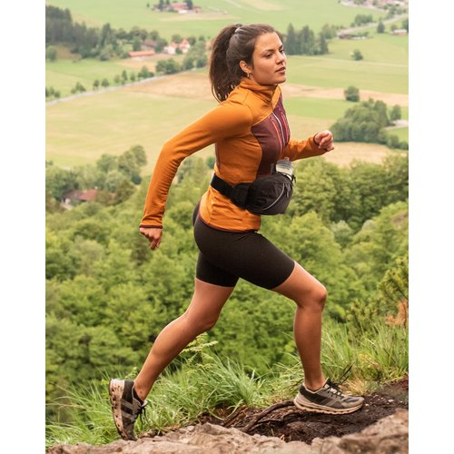 WATERFLY Fanny Pack Waist Bag: Hiking Water Bottle Holder with Strap Waist Pack for Women Men Hydration Hip Packs for Running Walking Traveling-Black