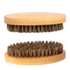 Natural Soft Bristle Hair Brush (2 PACK) - Medium/Stiff Bristle Brush 360 Palm Sized Wave Brush (2 PACK)