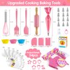 INNOCHEER Kids Baking and Cooking Set for Girls, 54PCS Chef Costume Set with Kids Apron, Chef Hat, All Real Cooking Tools and Baking Supplies, Kitchen Utensils and Recipes for Child Junior Chefs 3+