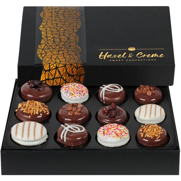 Chocolate Cookie Gift Basket - Valentines Cookie Gift - Chocolate Covered Cookies Box - Vegan Cookies Gifts - Gourmet Cookies for Holiday, Corporate, Birthday, Sympathy