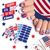 JERCLITY 6 Sheets 4th of July Nail Wraps for Women Independence Day Nail Polish Strips Patriotic Nail Strips Self-Adhesive Nail Stickers with Nail File for Memorial Day（4th of July-c）