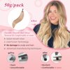 DIYOMO I Tip Hair Extensions - Human Hair, #16/22 Light Blonde Highlighted Bleach Blonde 24 Inch I Tip Hair Extensions For Women Soft & Natural Itip Hair Extensions Itip Human Hair Extensions 50G/50S
