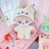 niannyyhouse 20cm Plush Doll Clothes Cat Hat Woolen Thread Onesies 8in Doll Accessories (B)