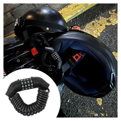 Motorcycle Helmet Lock with Combination Lock,Retractable Motorcycle Locks Anti Theft & Motorcycle Helmet Accessories,Multipurpose Helmet Locks for Motorcycles and Bicycles