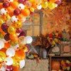 Happy Thanksgiving Party Decorations Indoor, Thanksgiving Backdrop Banner with Balloons Garland Arch Kit for Thanksgiving Fall Autumn Party Supplies