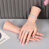 Realistic Silicone Female Hand Model Fake Hand Flexible Finger Bendable Acrylic Nail Mannequin Hand for Jewelry Display Nail Art Practice (Right Hand)